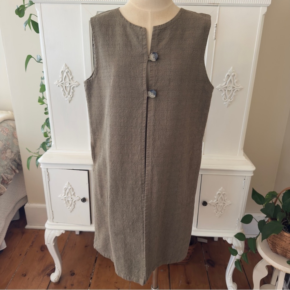 Cut Loose Canvas Texture Long Tunic
Vest with Pockets - Picture 4 of 15